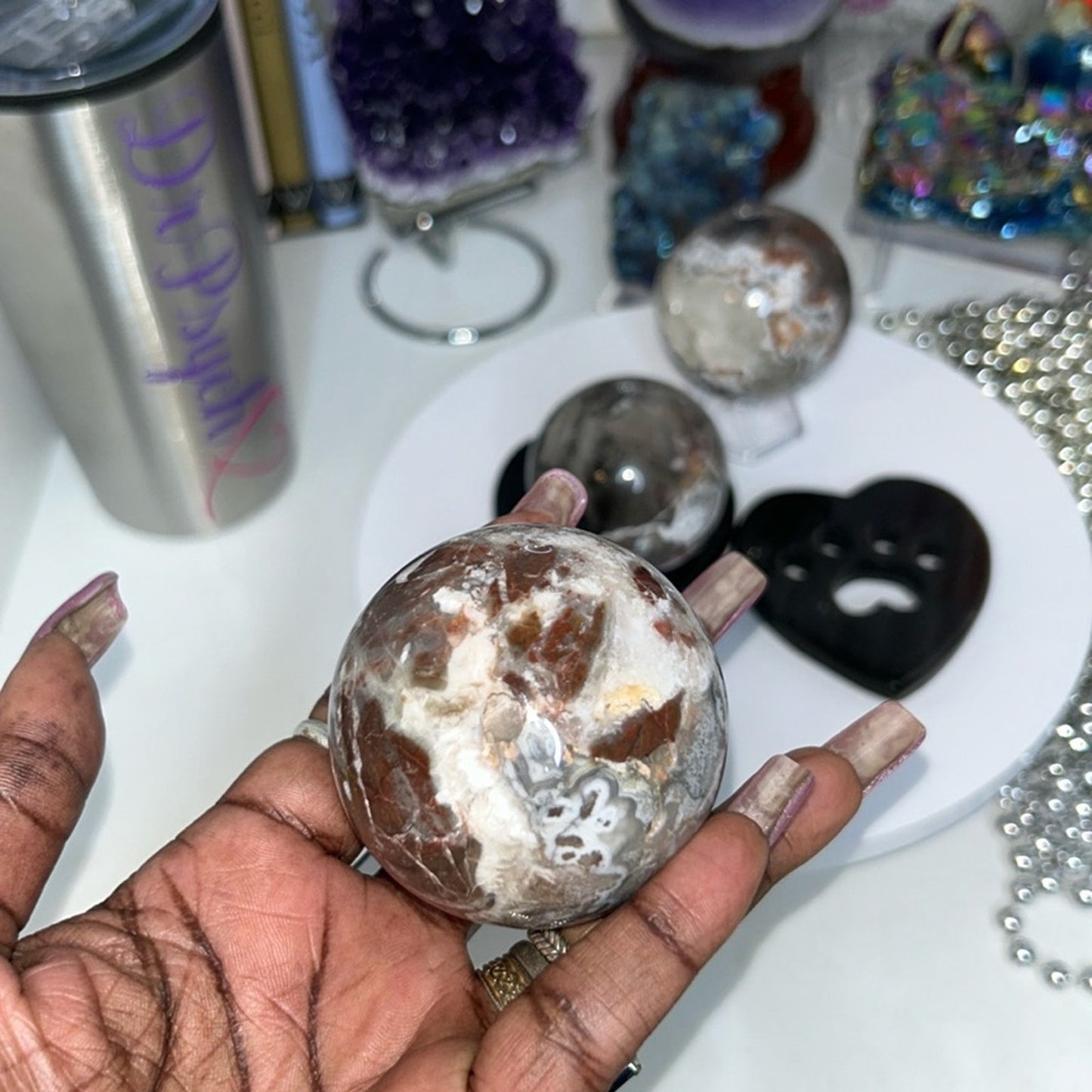 Mexican Lace Agate & Brecciated Jasper Sphere - Pick 1 or Bundle! MXAGTBJ001