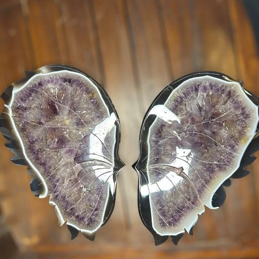 Amethyst & Agate Butterfly Wings - AMYAGTWINGS-001