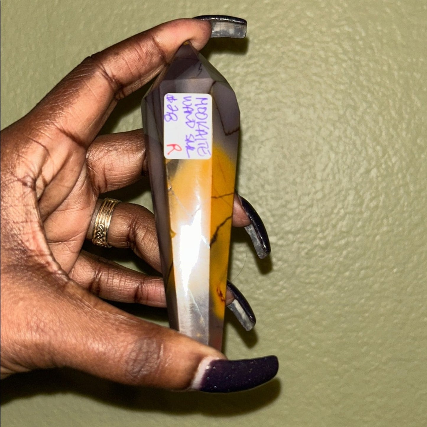 Mookaite Purple and Yellow Crystal Wand Point