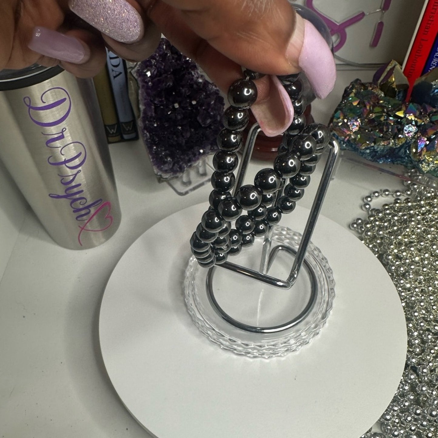 Hematine Bracelet Approx 8MM, 2.5” HEMATINEBRC-001