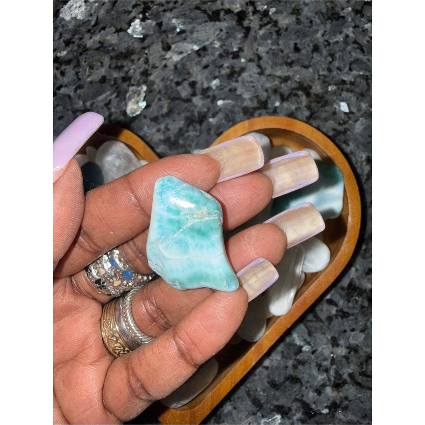 Beautiful Blue-Green Larimar Tumbled Crystals - Grades AAA, AA & A Price for 1