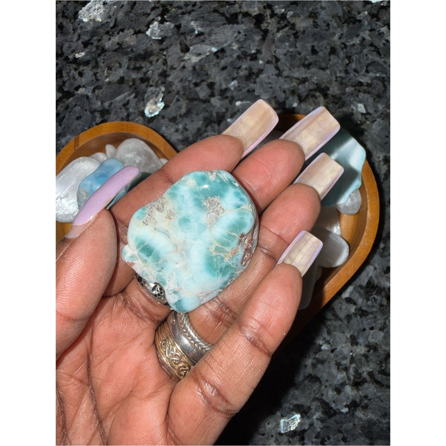 Beautiful Blue-Green Larimar Tumbled Crystals - Grades AAA, AA & A Price for 1