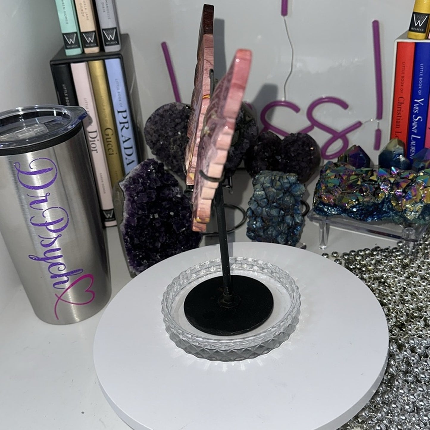 Mookaite custom Butterfly Pink Purple carving #168