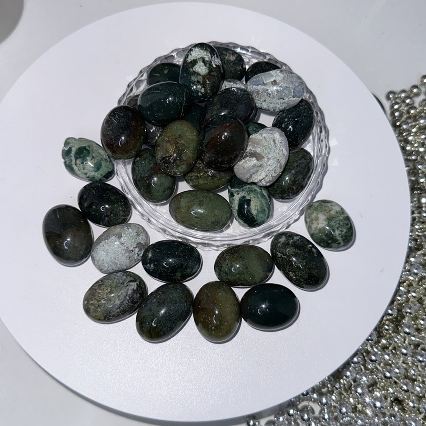 Moss Agate Tumbles 1/2 kg - MOSSAGATETUMB