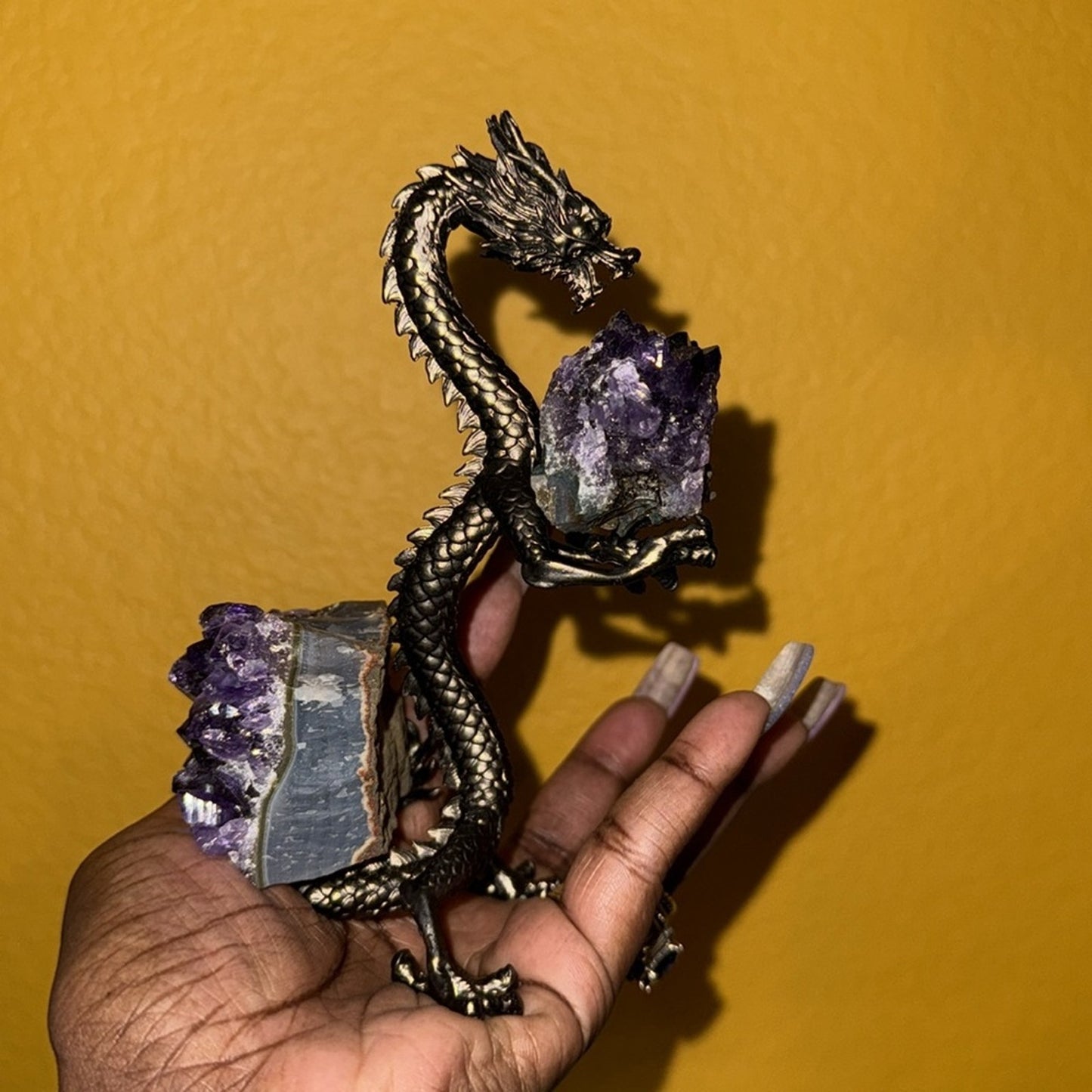 Pewter Grey Dragon holder of Crystal Spheres (Not Included - but for sale)🌹🌹