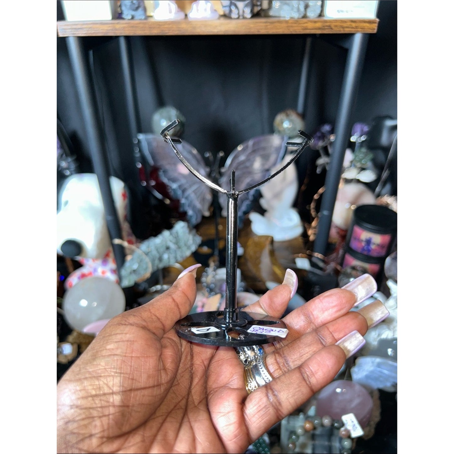 Polished Carnelian Agate Heart Gemstone Sculpture on Metal Stand - PRICE FIRM