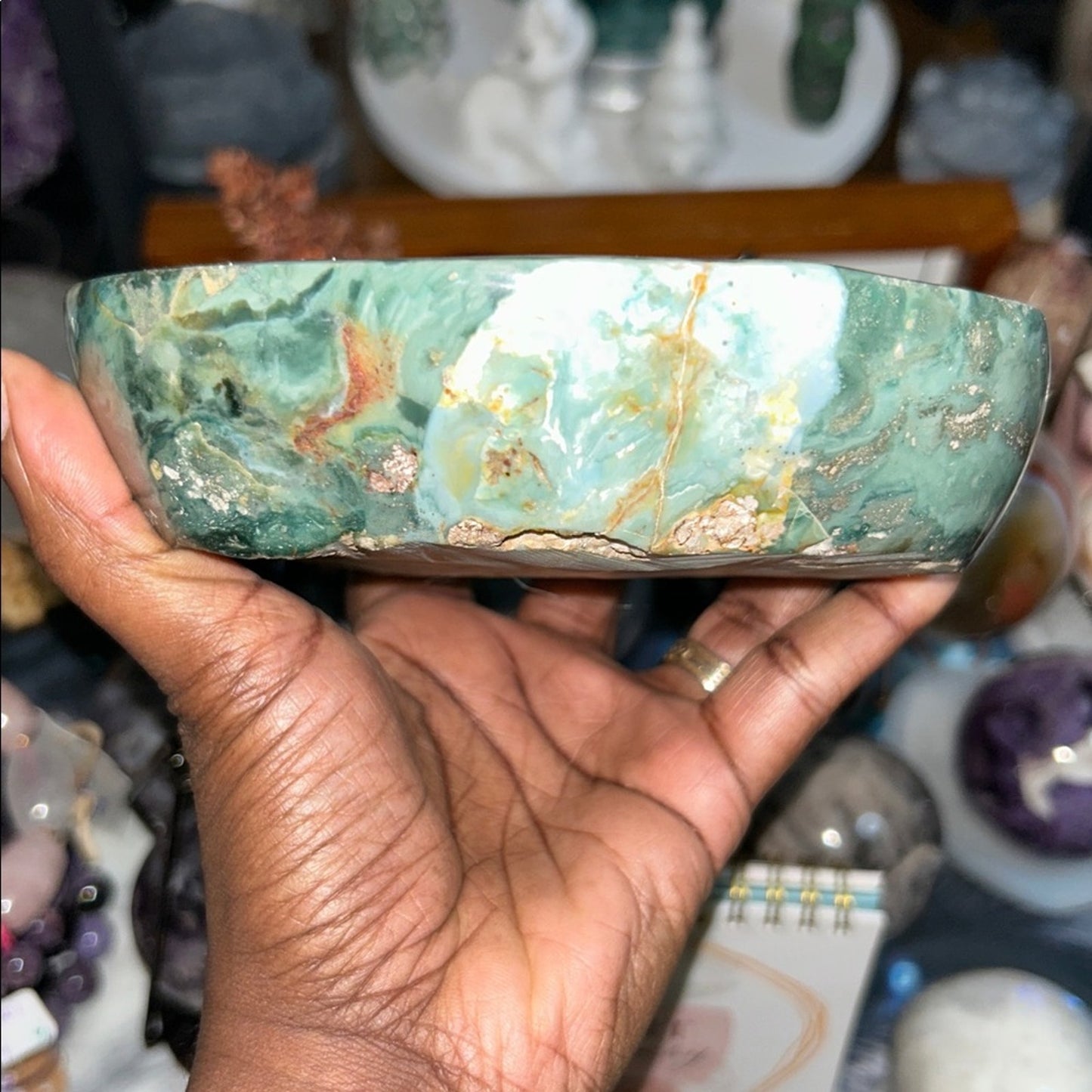 Moss Agate Bowl Large