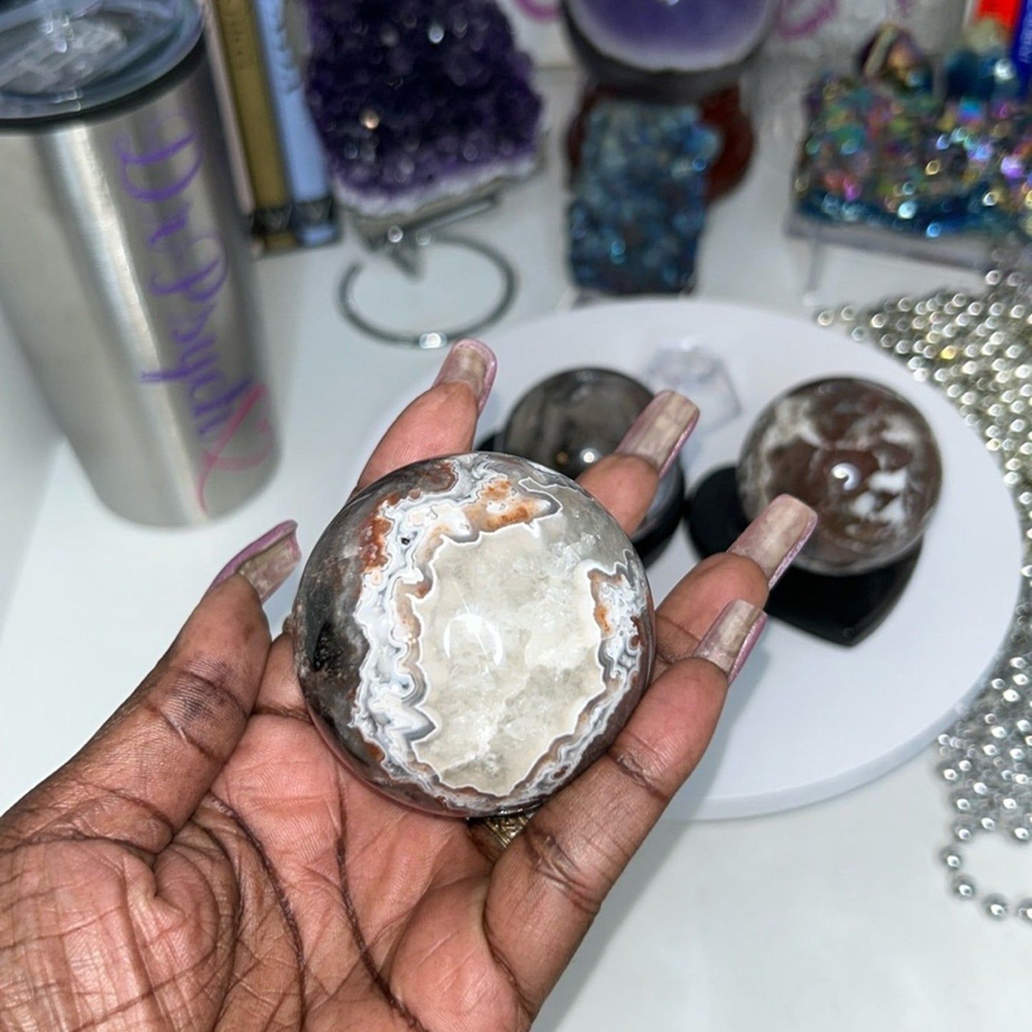 Mexican Lace Agate & Brecciated Jasper Sphere - Pick 1 or Bundle! MXAGTBJ001