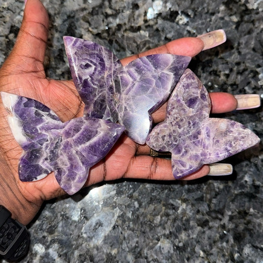 Dream Amethyst Butterfly Set of 3 - Sphere holder 🦋