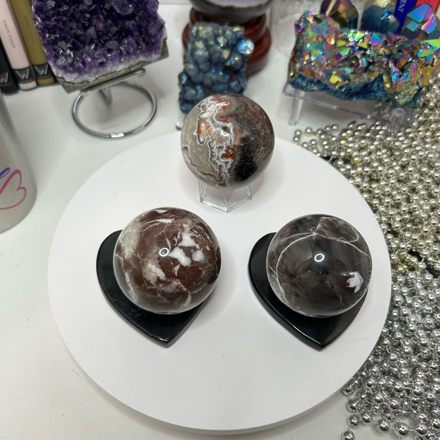 Mexican Lace Agate & Brecciated Jasper Sphere - Pick 1 or Bundle! MXAGTBJ001