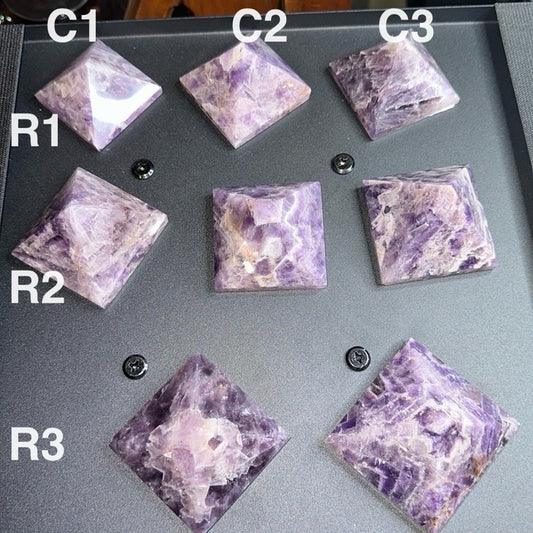 Chevron Dream Amethyst Pyramid Carvings Columns 1, 2, 3 - Price for 1