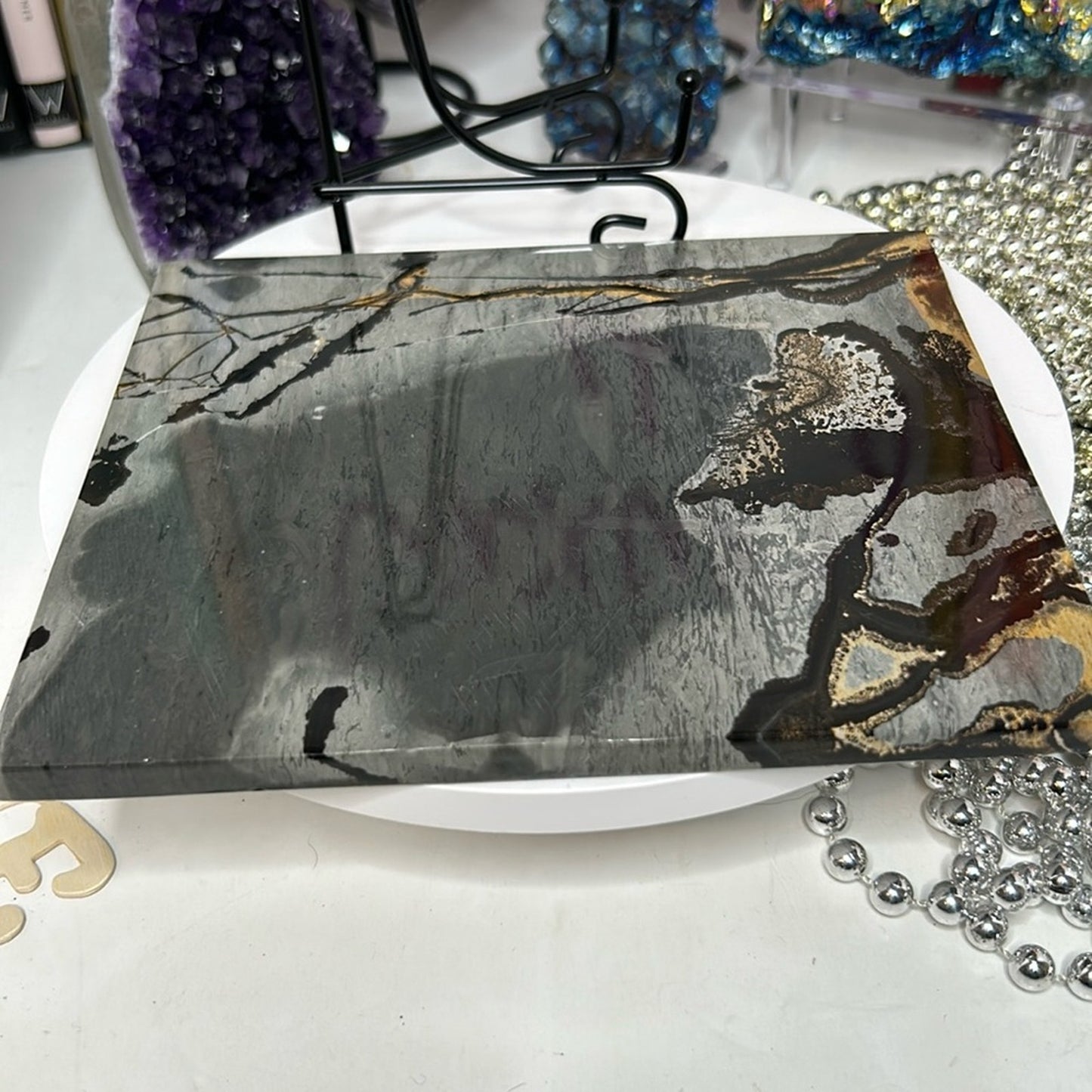 Grey Picture Jasper Slab - GRPJSLAB-002 No Stand