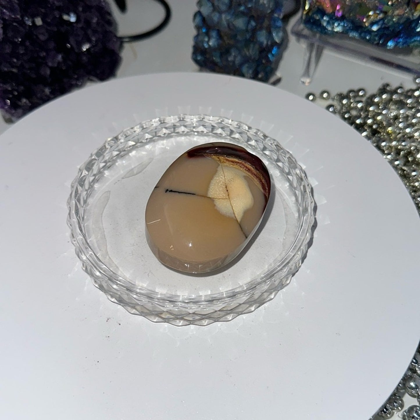 Mookaite Palm stone - MOOKAITEPLM-WHT002