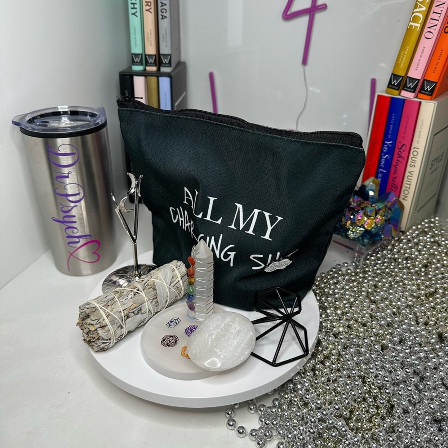 DrPsych_Faves12! Charge & Cleanse Crystal Starter Kit! Black bag. 🌹🌹🤍🤍