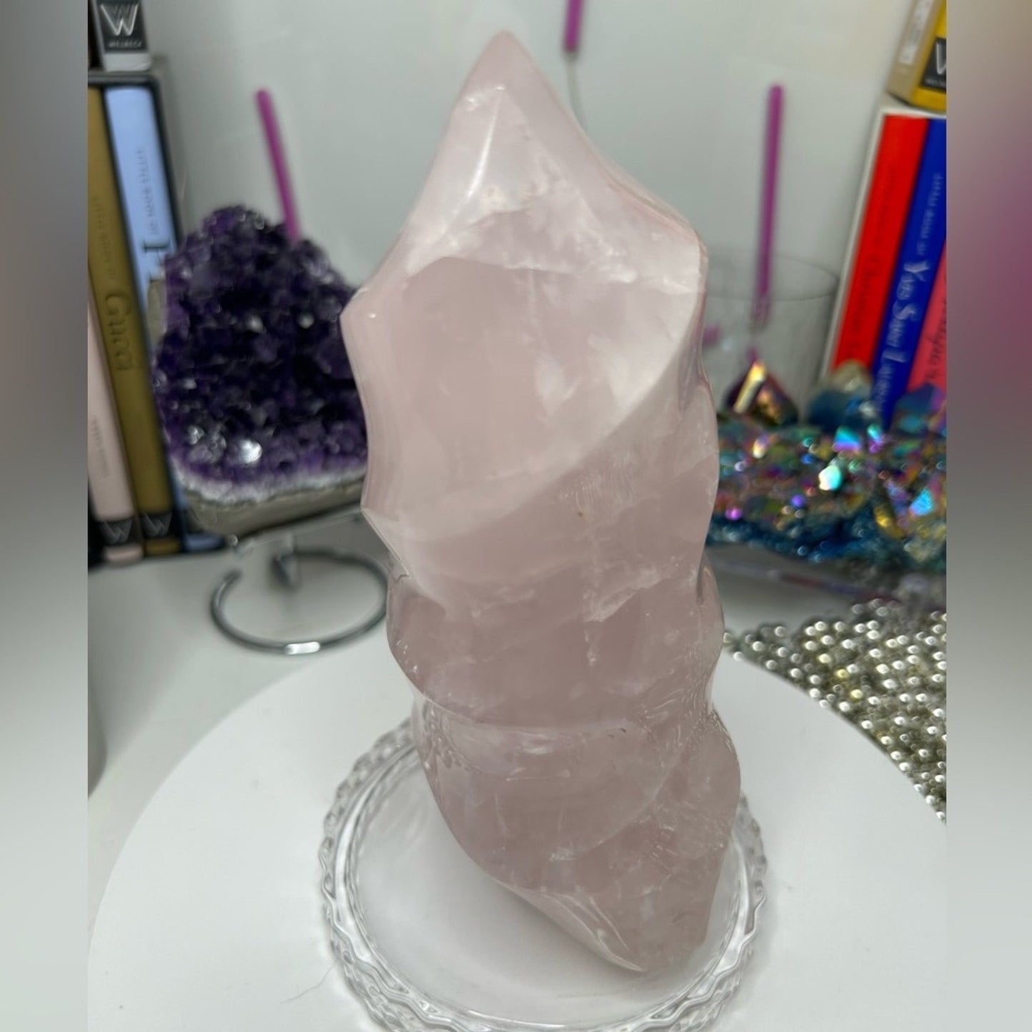 Rose Quartz Large Flame - RSQTZFLM-LRG