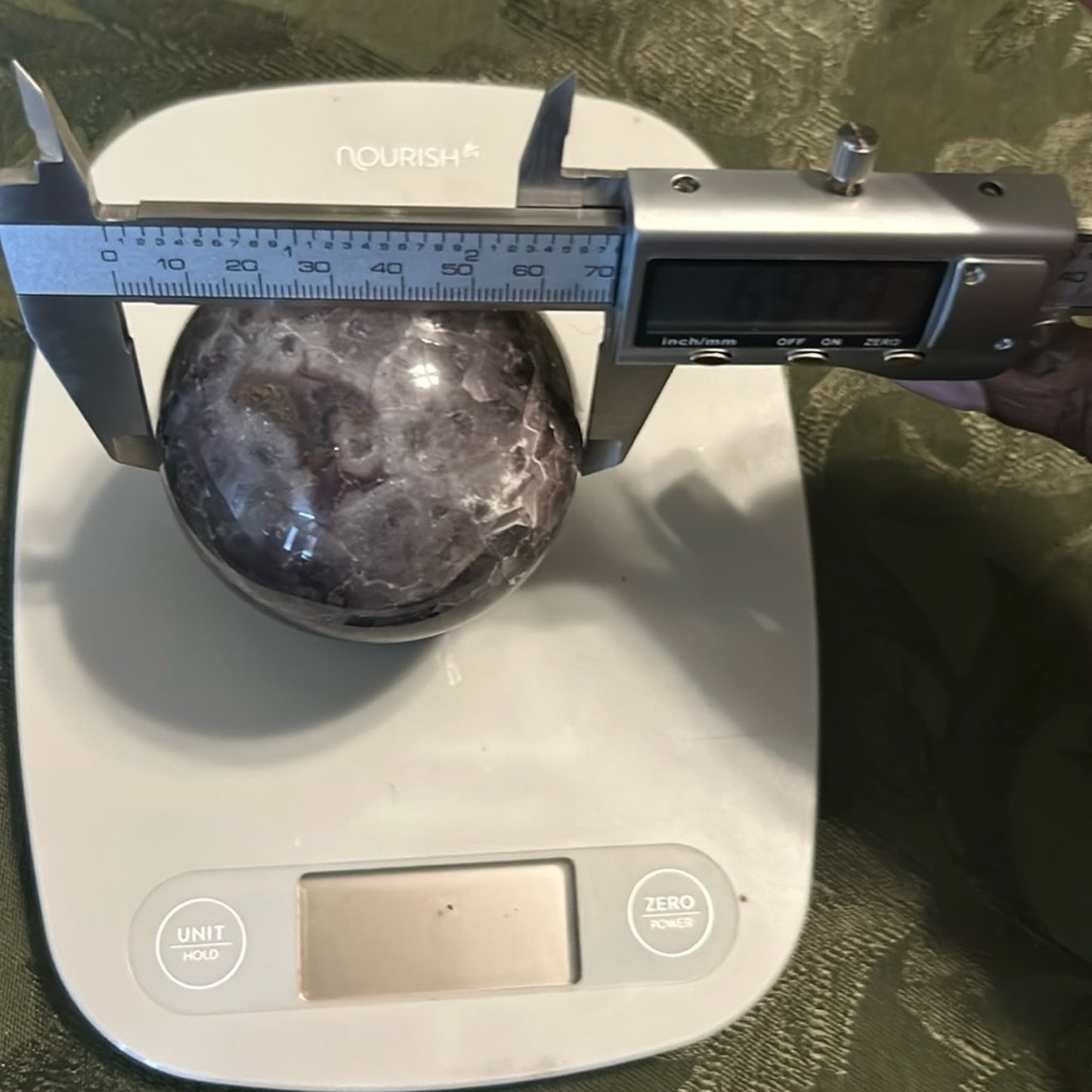 Dream Chevron Amethyst and Quartz Sphere 69-71MM CHAMYSPH-002