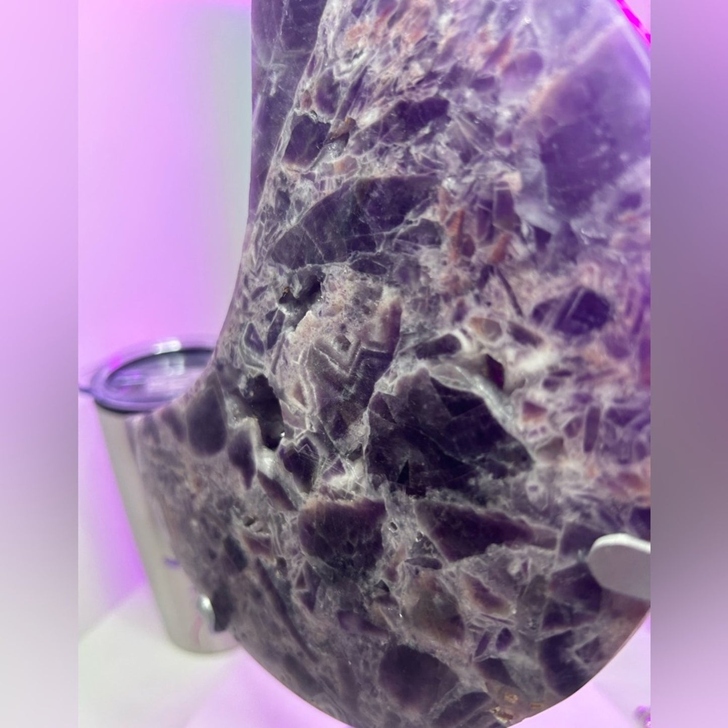 Chevron Dream Amethyst Crescent Moon plate - CHAMYMOON-MED  121.74MM 1092g