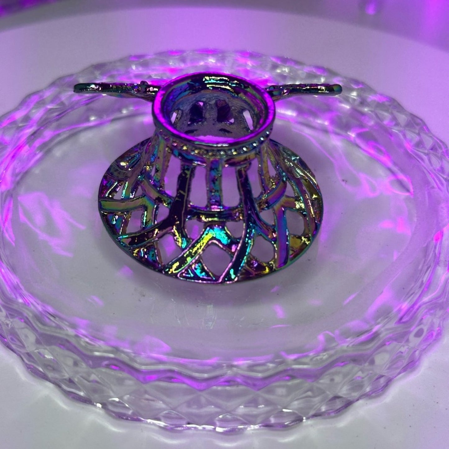 2 for $29 - Butterfly Crystals Rocks Precious Gem Sphere Holder Stand - Rainbow