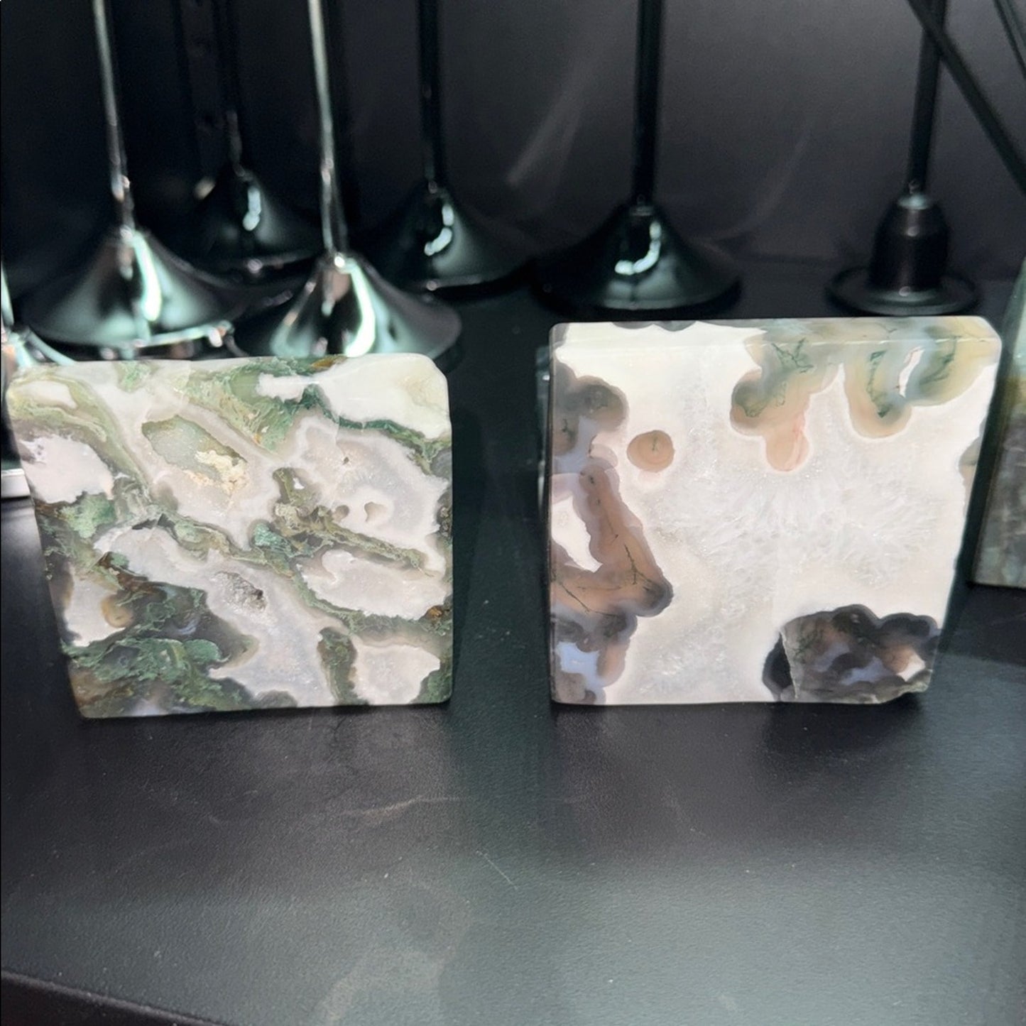 Crystal Phone Slab iPad Stand -Moss Agate - Price for 1