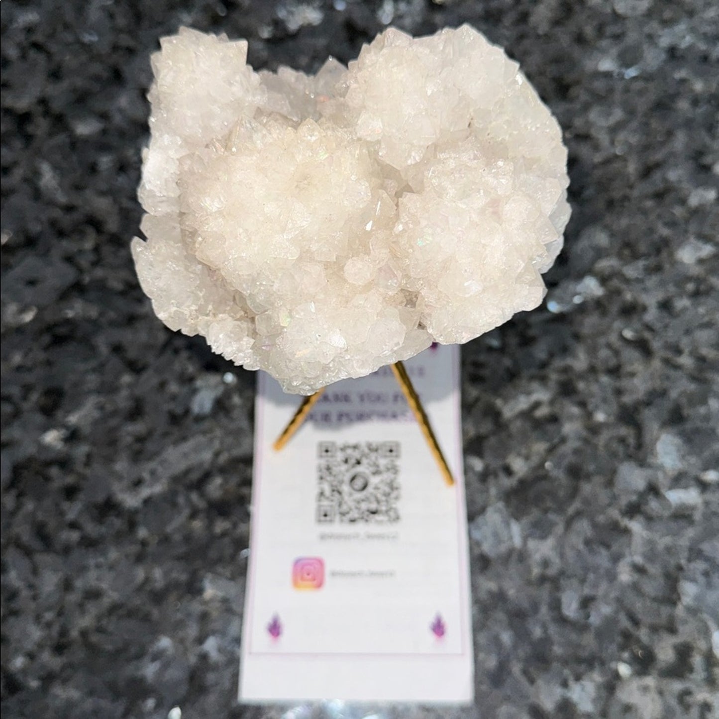 Natural iridescent Iris (Anandalite) Quartz Cluster from India