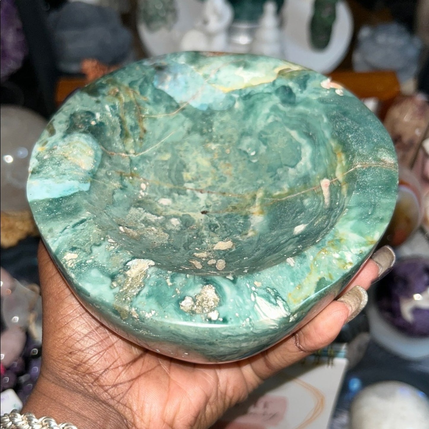 Moss Agate Bowl Large