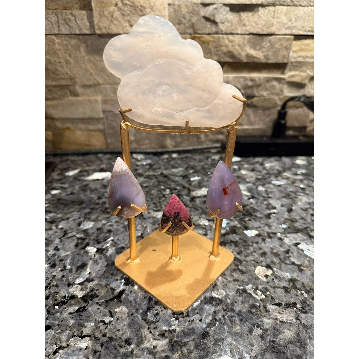 Crystal Cloud and Raindrops Set 7” tall - Price for 1 set