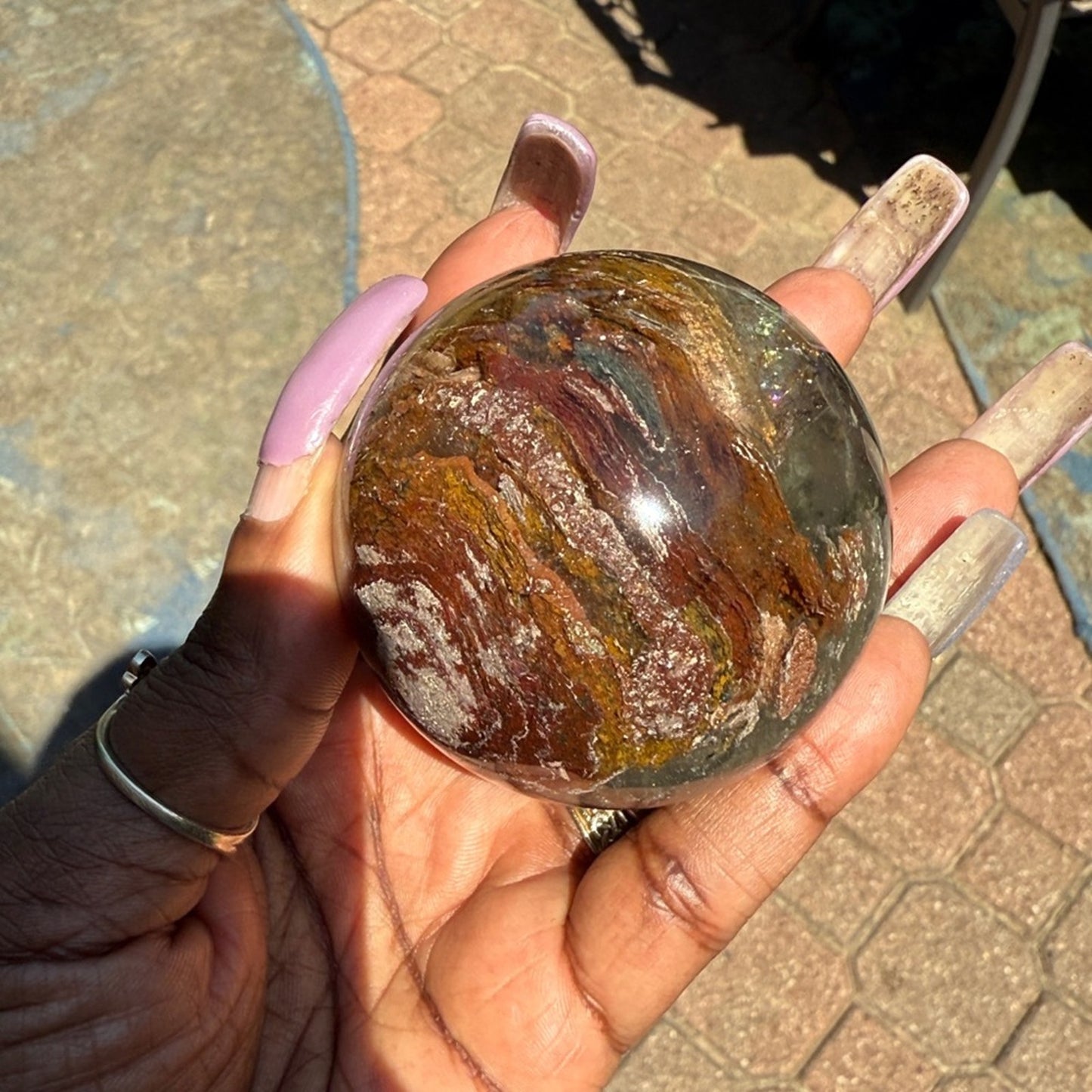 Lodolite (Garden or Phantom Quartz) Crystal Sphere 59.9MM
