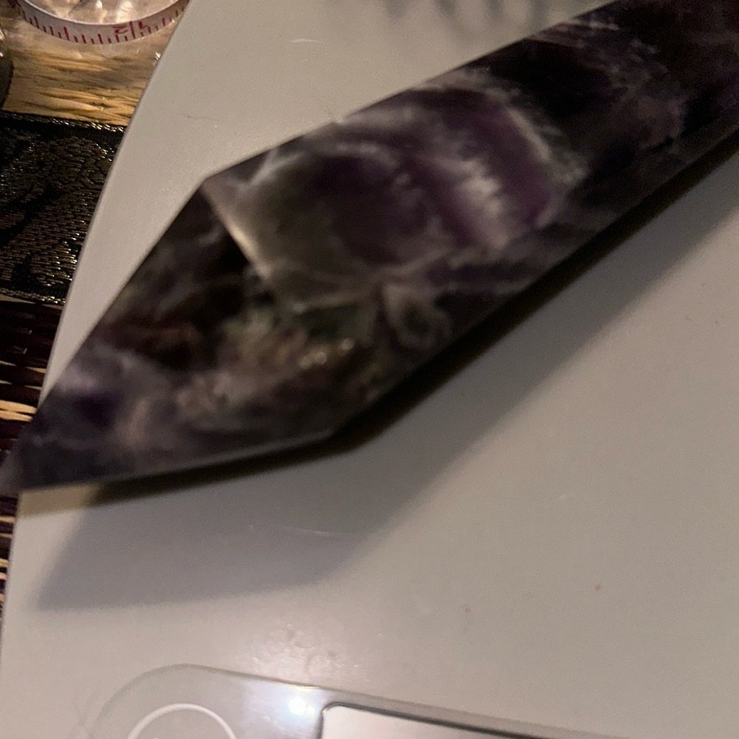 Chevron Amethyst Wand - 7.25 inches - CHAMYWND7.25-001