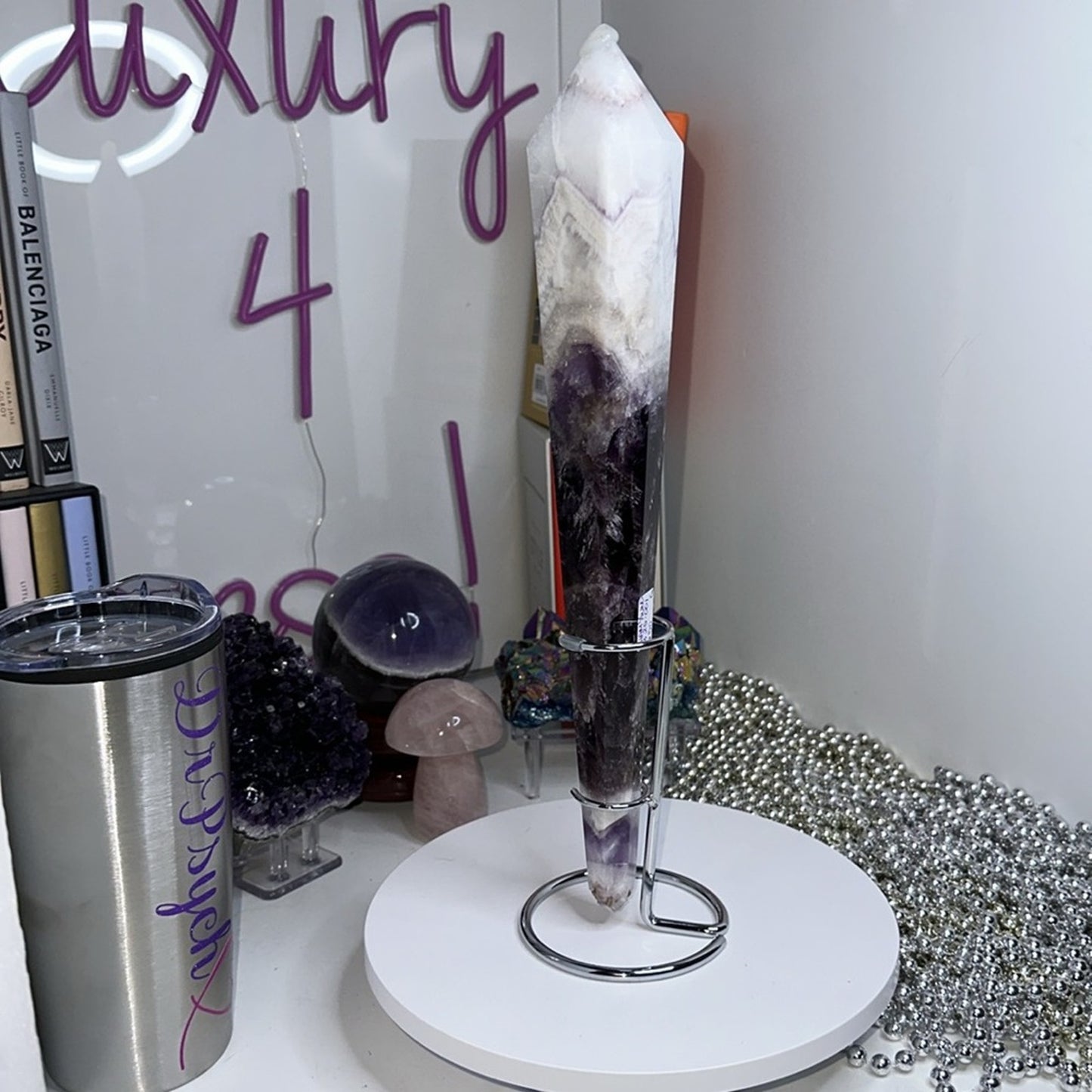 Chevron Amethyst Wand - 13.25 inches - CHAMYWND13.25-001