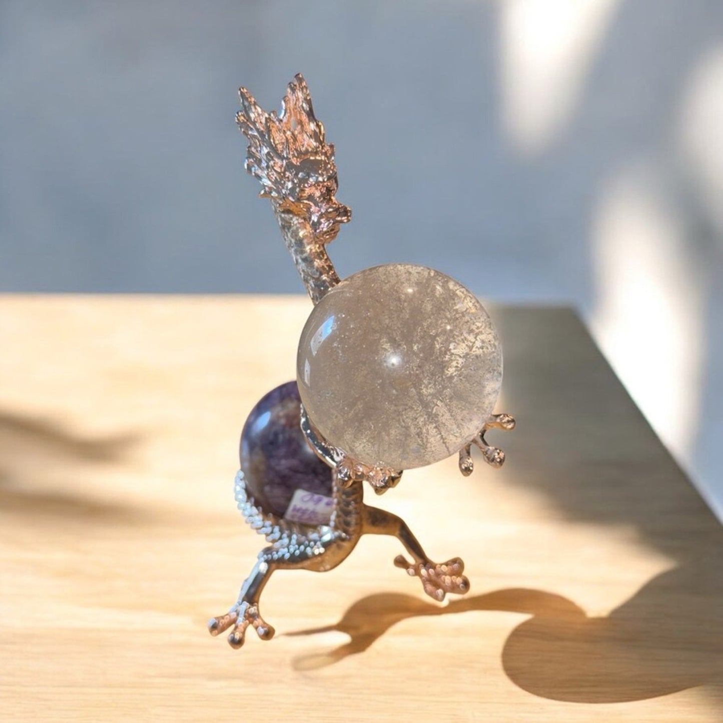 Pewter Grey Dragon holder of Crystal Spheres (Not Included - but for sale)🌹🌹