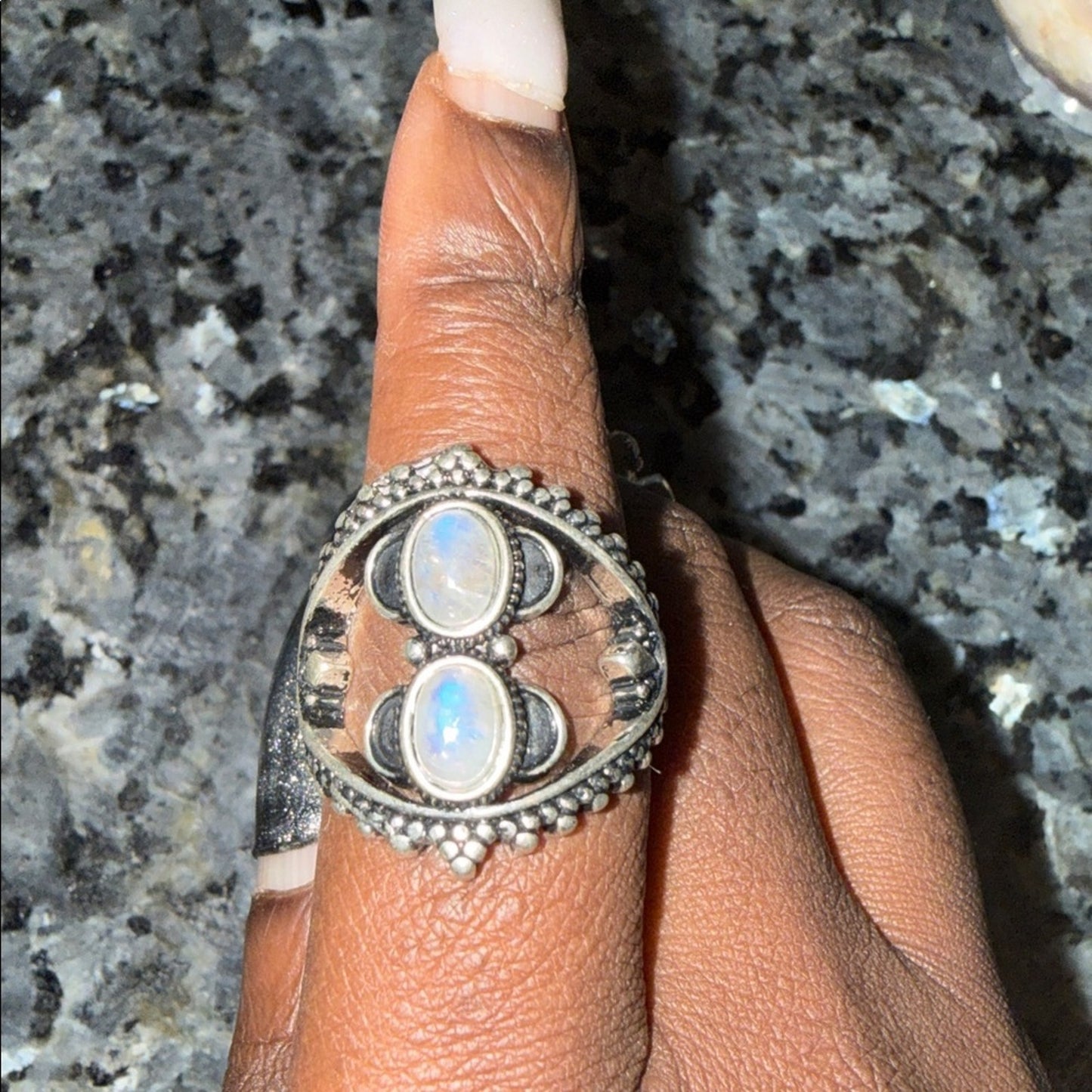 2026 Special 🌹🌹 Moonstone Silver 925 Adjustable Ring